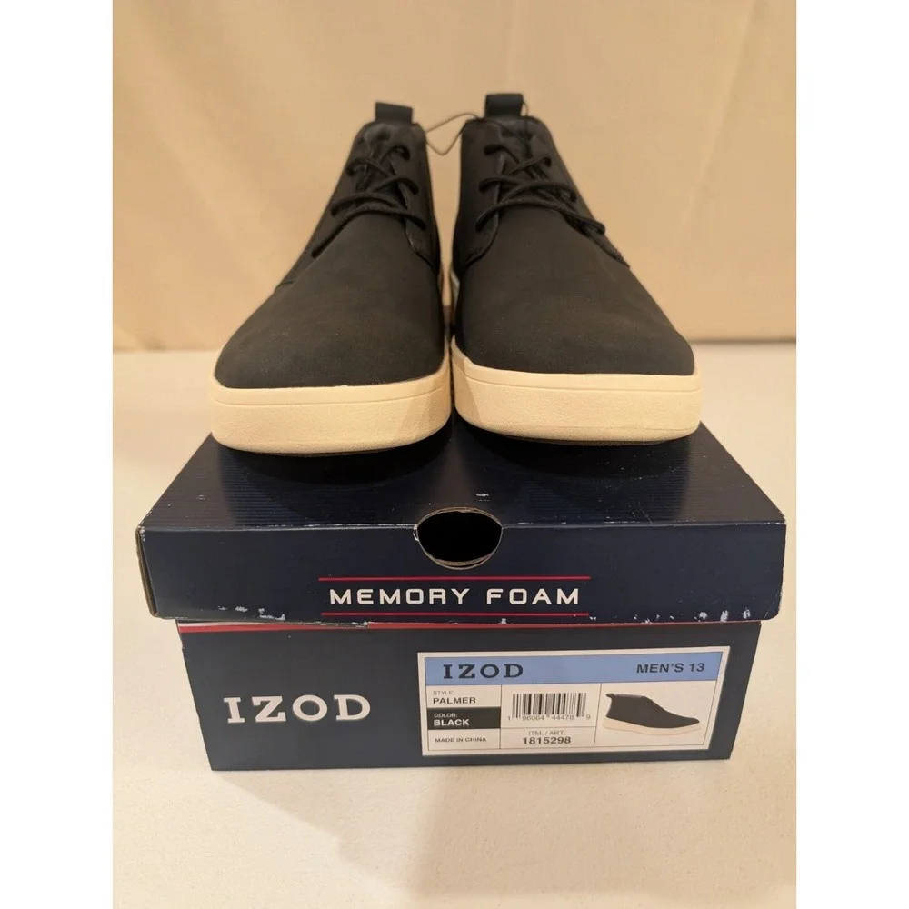 IZOD Palmer Men's Size 13 Black Chukka Shoes Memory Foam Lightweight‎ Comfort